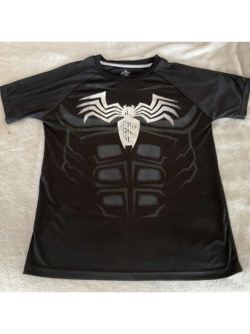 Marvel Boys Sz Large 14 Spider-Man Black Spider Logo Graphic T Shirt Short Sleev